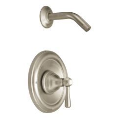 Moen Kingsley Collection Single Handle Posi-Temp Pressure Balanced Shower Trim Less Shower Head from the in Brushed Nickel