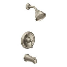 Load image into Gallery viewer, Moen T2113 Kingsley Collection Single Handle Posi-Temp Pressure Balanced Tub and Shower Trim in Brushed Nickel
