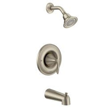 Load image into Gallery viewer, Moen T2133EP Eva Collection Single Handle Posi-Temp Pressure Balanced Tub and Shower Trim with Eco Performance Shower Head in Brushed Nickel
