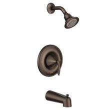 Load image into Gallery viewer, Moen T2133EP Eva Collection Single Handle Posi-Temp Pressure Balanced Tub and Shower Trim with Eco Performance Shower Head in Oil Rubbed Bronze

