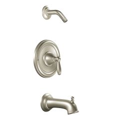 Moen Brantford Posi-Temp Pressure Balanced Tub and Shower Trim and Tub Spout in Brushed Nickel