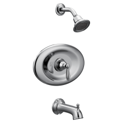 Moen Brantford Tub and Shower Trim Package with Single Function Shower Head in Chrome