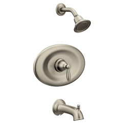 Moen Brantford Tub and Shower Trim Package with Single Function Shower Head in Brushed Nickel