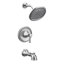 Load image into Gallery viewer, Moen T2313EP Belfield Tub and Shower Trim Package with Single Function 1.75 GPM Shower Head in Chrome
