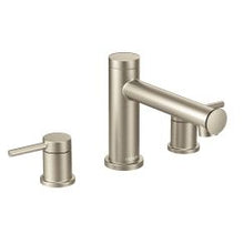 Load image into Gallery viewer, Moen T393 Align Two Handle Deck Mount Roman Tub Faucet Trim Kit in Brushed Nickel

