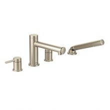 Load image into Gallery viewer, Moen T394 Align Deck Mounted Roman Tub Faucet Trim with Personal Hand Shower and Built-in Diverter in Brushed Nickel
