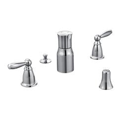 Moen Brantford Two Handle Bidet Faucet Trim Kit with Valve in Chrome