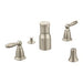 Moen Brantford Two Handle Bidet Faucet Trim Kit with Valve in Brushed Nickel