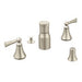 Moen Wynford Double Handle Widespread Bidet Faucet with Pop-Up Waste Assembly in Brushed Nickel