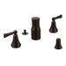 Moen Wynford Double Handle Widespread Bidet Faucet with Pop-Up Waste Assembly in Oil Rubbed Bronze
