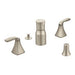 Moen T5269 Voss Two Handle Bidet Faucet Trim Kit with Valve in Brushed Nickel