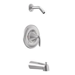 Moen Eva Posi-Temp Pressure Balanced Tub and Shower Trim and Tub Spout in Chrome