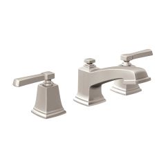 Moen T6220 Boardwalk Widespread Bathroom Faucet with Metal Pop-Up Drain Assembly in Spot Resist Brushed Nickel