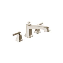 Moen T623 Boardwalk 3 Holes 6" Two Handle Widespread/Deck Mounted Roman Tub Faucet in Spot Resist Brushed Nickel