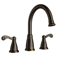 Load image into Gallery viewer, Moen T624 Traditional 10&amp;quot; Two Handle Widespread/Deck Mounted Roman Tub Faucet in Mediterranean Bronze
