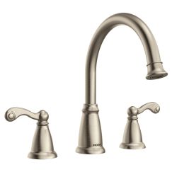 Moen T624 Traditional 10" Two Handle Widespread/Deck Mounted Roman Tub Faucet in Spot Resist Brushed Nickel