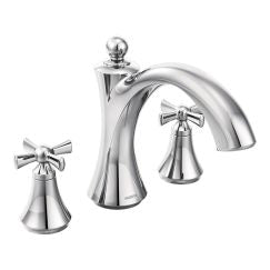 Moen T657 Wynford Two Handle Non Diverter Roman Tub Faucet in Chrome