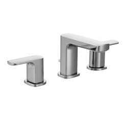 Moen T6920 Rizon Double - Handle Widespread Low Arc Bathroom Faucet in Chrome