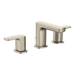 Moen T6920 Rizon Double - Handle Widespread Low Arc Bathroom Faucet in Brushed Nickel