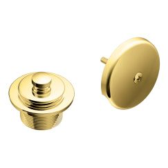 Moen T90331 Push-n-lock Tub Drain Kit with 1 - 1/2" Threads in Polished Brass