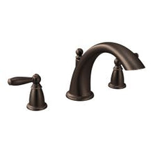 Load image into Gallery viewer, Moen T933 Brantford Two Handle Low Arc Roman Tub Faucet in Oil Rubbed Bronze
