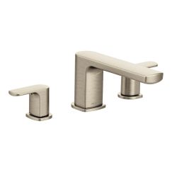 Moen T935 Rizon Two Handle Low Arc Roman Tub Faucet in Brushed Nickel