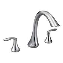 Load image into Gallery viewer, Moen T943 Eva Two Handle High Arc Roman Tub Faucet in Chrome
