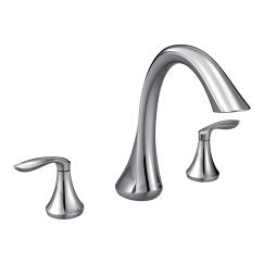Moen T943 Eva Two Handle High Arc Roman Tub Faucet in Chrome