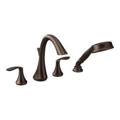 Moen T944 Eva Two Handle High Arc Roman Tub Faucet Includes Hand Shower in Oil Rubbed Bronze