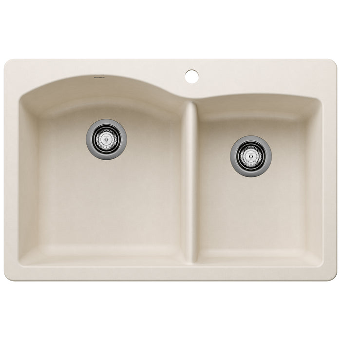 BLANCO Diamond 1-3/4 Double Bowl Dual Mount Kitchen Sink - Soft White