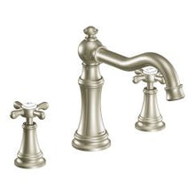 Load image into Gallery viewer, Moen TS22101 Weymouth Two Handle High Arc Roman Tub Faucet in Brushed Nickel
