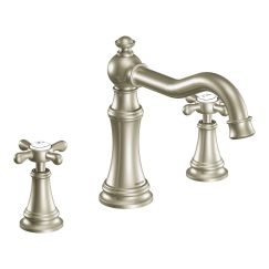 Moen TS22101 Weymouth Two Handle High Arc Roman Tub Faucet in Brushed Nickel
