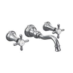 Moen TS42112 Weymouth Two Handle High Arc Wall Mount Bathroom Faucet in Chrome