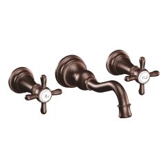 Moen TS42112 Weymouth Two Handle High Arc Wall Mount Bathroom Faucet in Oil Rubbed Bronze