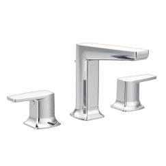 Moen Via Two Handle Low Arc Bathroom Faucet in Chrome