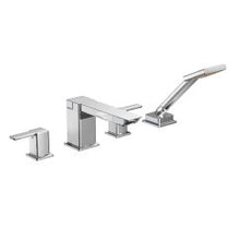 Load image into Gallery viewer, Moen TS904 90 Degree Two Handle High Arc Roman Tub Faucet Includes Hand Shower in Chrome
