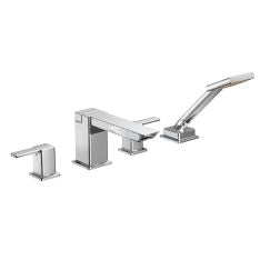 Moen TS904 90 Degree Two Handle High Arc Roman Tub Faucet Includes Hand Shower in Chrome