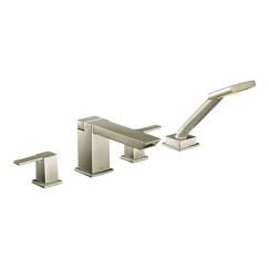 Moen TS904 90 Degree Two Handle High Arc Roman Tub Faucet Includes Hand Shower in Brushed Nickel