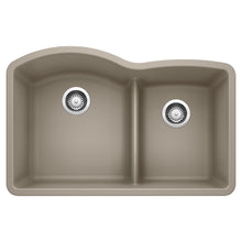 Load image into Gallery viewer, BLANCO 441596 Diamond 1-3/4 Double Bowl Kitchen Sink with Low Divide - Truffle
