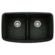 Load image into Gallery viewer, BLANCO 442940 Valea Equal Double Bowl Kitchen Sink with Low Divide - Coal Black
