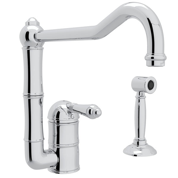 ROHL A3608/11WS Acqui® Extended Spout Kitchen Faucet With Side Spray
