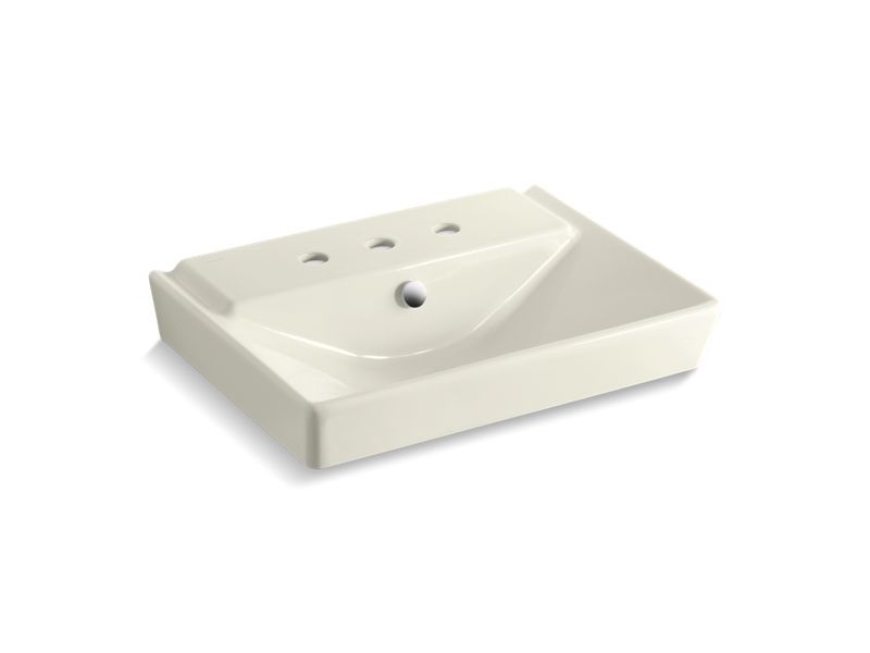 KOHLER 5027-8-96 Rêve 23" Pedestal Bathroom Sink Basin With 8" Widespread Faucet Holes in Biscuit
