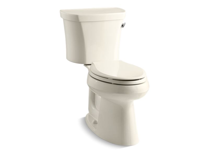 KOHLER 3949-TR-47 Highline Comfort Height Two-Piece Elongated 1.28 Gpf Chair Height Toilet With Right-Hand Trip Lever, Tank Cover Locks And 14" Rough-In in Almond