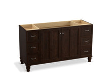 Load image into Gallery viewer, KOHLER K-99523-LG-1WB Damask 60&amp;quot; bathroom vanity cabinet with furniture legs, 2 doors and 6 drawers
