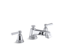 Load image into Gallery viewer, KOHLER T13140-4B-CP Pinstripe Deck-Mount Bath Faucet Trim For High-Flow Valve With Lever Handles, Valve Not Included in Polished Chrome
