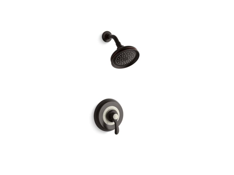 KOHLER Fairfax Rite-Temp(R) Shower Valve Trim With Lever Handle And 2.5 Gpm Showerhead in Oil-Rubbed Bronze