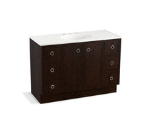 Load image into Gallery viewer, KOHLER K-99509-TKSD-1WB Jacquard 48&amp;quot; bathroom vanity cabinet with toe kick, 2 doors and 6 drawers, split top drawers
