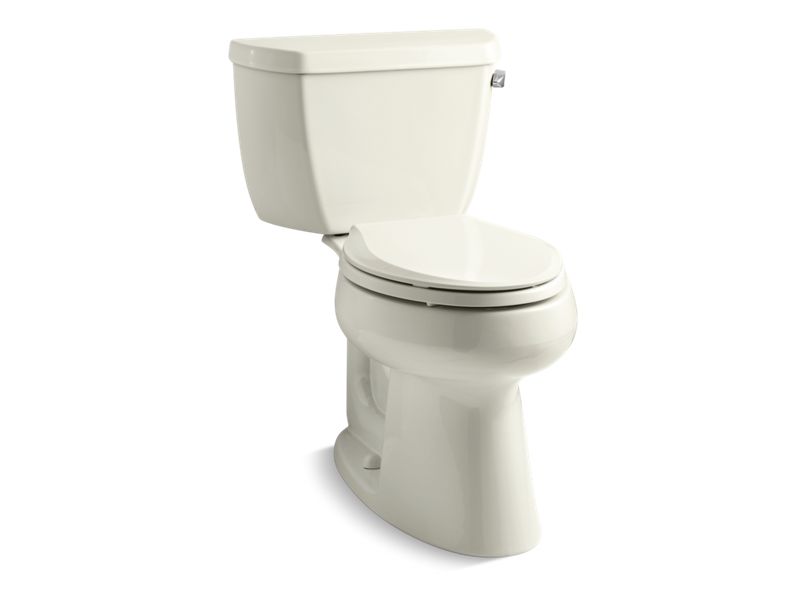KOHLER 3658-RA-96 Highline Classic Comfort Height Two-Piece Elongated 1.28 Gpf Chair Height Toilet With Right-Hand Trip Lever in Biscuit