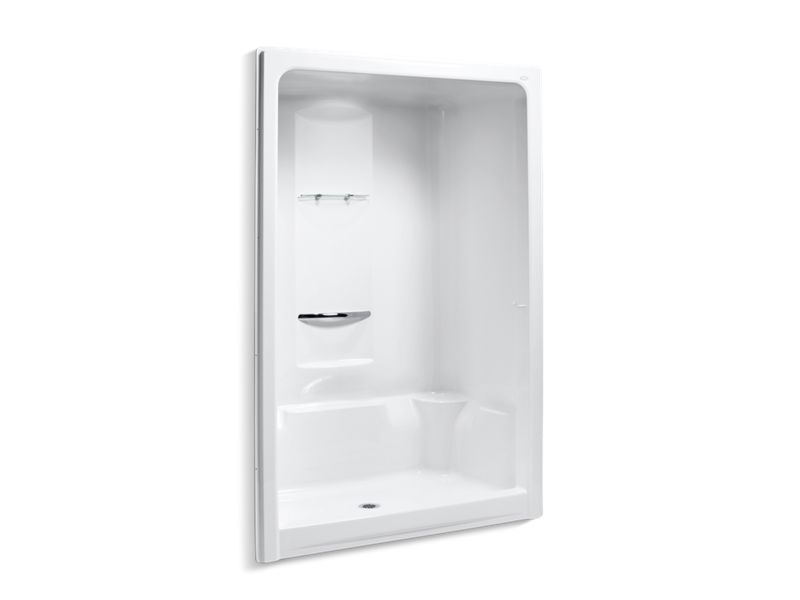 KOHLER 1688-0 Sonata 60" X 36" X 90" Center Drain Shower Stall With Integral High-Dome Ceiling, Requires Grab Bar in White