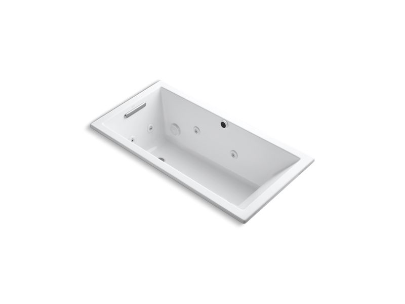 KOHLER K-1167-H2-0 Underscore Rectangle 60" x 30" drop-in whirlpool with heater without jet trim